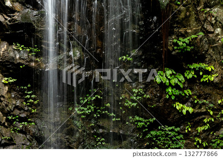 Waterfall water flowing down Waterfall water flowing down 132777866