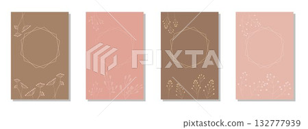 Natural leaf decorative template set Natural leaf decorative template set 132777939