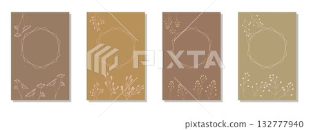 Natural leaf decorative template set Natural leaf decorative template set 132777940
