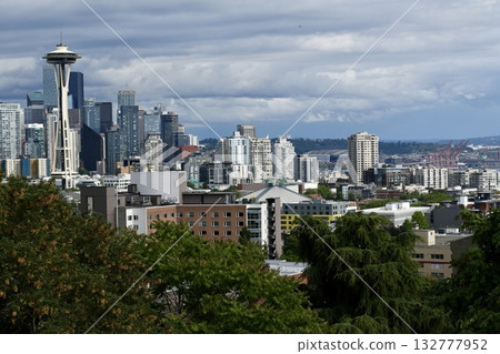 View of the Space Needle and downtown Seattle from the hill View of the Space Needle and downtown Seattle from the hill 132777952