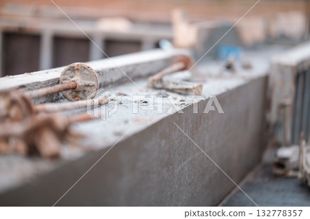 Concrete foundation close-up Concrete foundation close-up 132778357