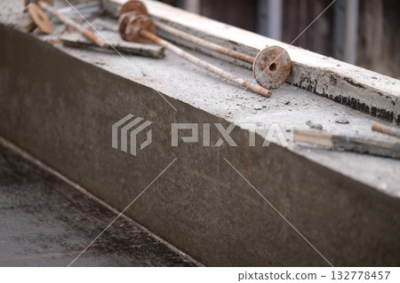 Concrete foundation close-up 132778457