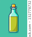 Elegant glass bottle with swing top for beverage storage. Cartoon vector illustration 132778732