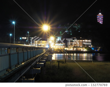 Night view from Enoshima Benten Bridge, Kanagawa Prefecture, October 132778769