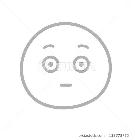 睜大眼睛、表情僵硬的表情符號 - 手繪插圖,描繪了一張驚訝、僵硬、面無表情的臉 睜大眼睛、表情僵硬的表情符號 - 手繪插圖,描繪了一張驚訝、僵硬、面無表情的臉 132778773