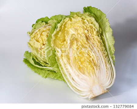chinese cabbage on a white background chinese cabbage on a white background 132779084
