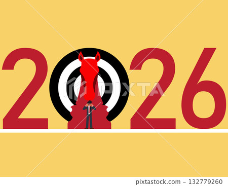 2026. Businessman planning and vision for 2026 132779260
