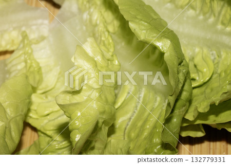 Close up of baby gem lettuce leaves for background 132779331