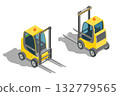 Isometric projection warehouse forklift 132779565