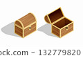 Open empty wooden chest and closed 132779820