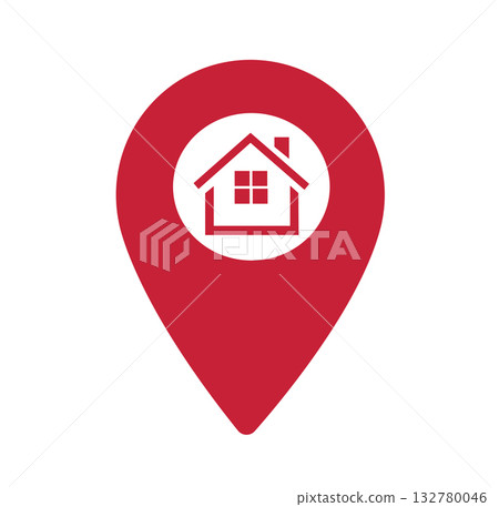 Home Location Pin Icon vector illustration 132780046