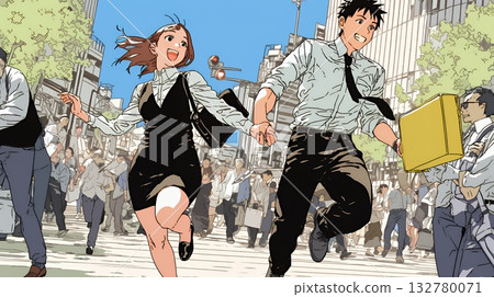 A business person who is truly happy about his success at work 132780071