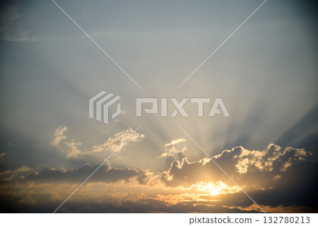 Sky background, the sunset over copy space Sky background, the sunset over copy space 132780213