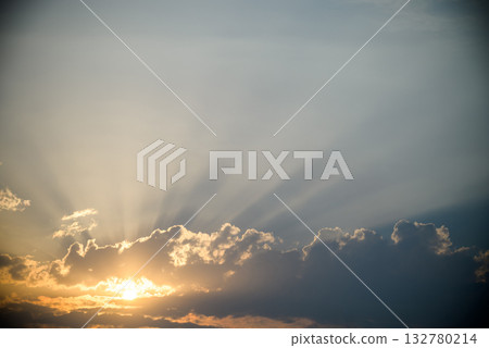 Sky background, the sunset over copy space Sky background, the sunset over copy space 132780214