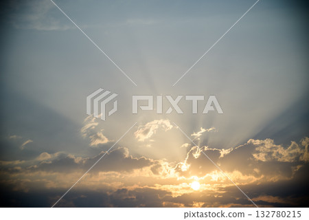 Sky background, the sunset over copy space 132780215