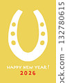 Simple hoof silhouette New Year's card 132780615