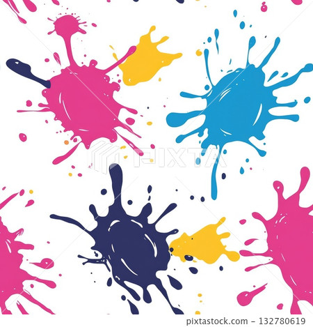 colorful color splash seamless pattern background illustration 132780619