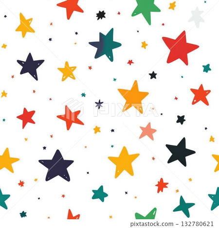 colorful stars seamless pattern background illustration 132780621
