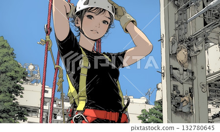 女工高空作業 女工高空作業 132780645