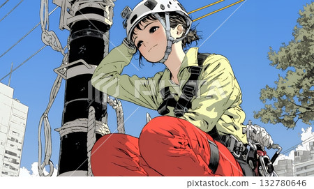 女工高空作業 132780646