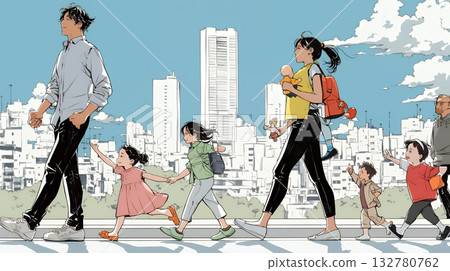 Work-life balance: Businesspeople balancing work and family life 132780762