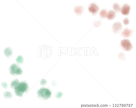 柔和的水彩風格,可愛的綠色和紅色圓點模糊邊框 柔和的水彩風格,可愛的綠色和紅色圓點模糊邊框 132780787