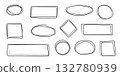 Highlight Hand-drawn oval, rectangular, and circle frames. Drawn lines with a pencil. 132780939