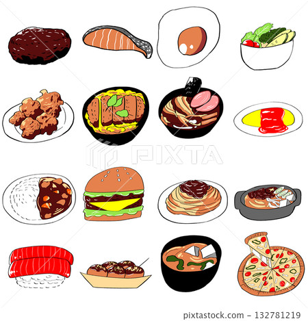 各種食物插圖集 各種食物插圖集 132781219