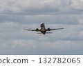 Takeoff of a passenger jet in hot summer weather 132782065