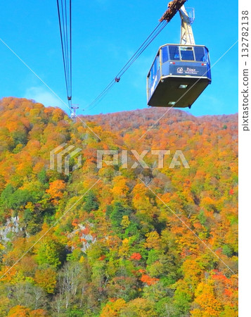 Tashiro Ropeway in autumn (Yuzawa Town, Niigata Prefecture, vertical composition) 132782138