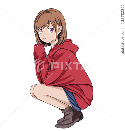 Girl in red clothes Girl in red clothes 132782293