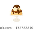 Pudding affogato illustration Pudding affogato illustration 132782810