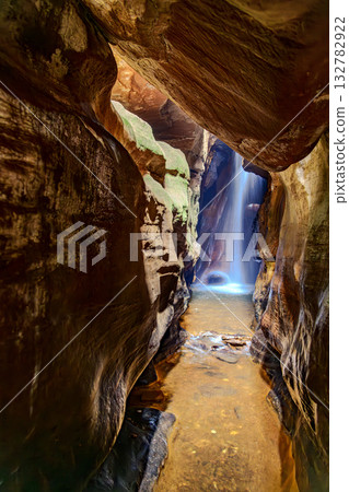 Waterfall in a cave Waterfall in a cave 132782922