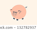 cute pig character vector illustration 132782937
