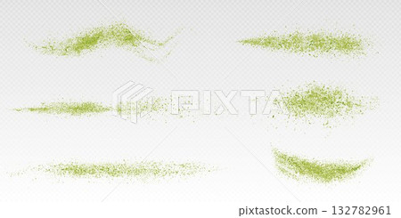 Matcha powder splash set with green tea dust 132782961