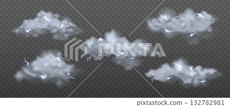 Storm clouds with lightning strikes 132782981