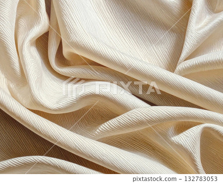Beige tones. Natural light color. Texture of premium textile fabric. Premium cotton material. Beige tones. Natural light color. Texture of premium textile fabric. Premium cotton material. 132783053