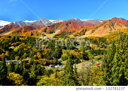 View of Hakuba Norikura Onsen Ski Resort and the Hakuba Cortina Ski Resort area (Otari Village, Nagano Prefecture) [November 2025] 132783237