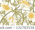 Seamless floral pattern featuring vintage botanical flowers 132783538