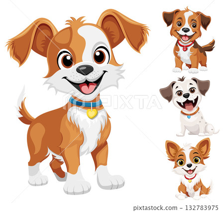 small puppy dog pet cartoon stock vector illustration 132783975