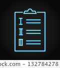 Clipboard with list neon icon 132784278
