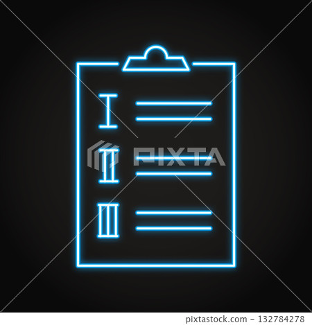 Clipboard with list neon icon 132784278