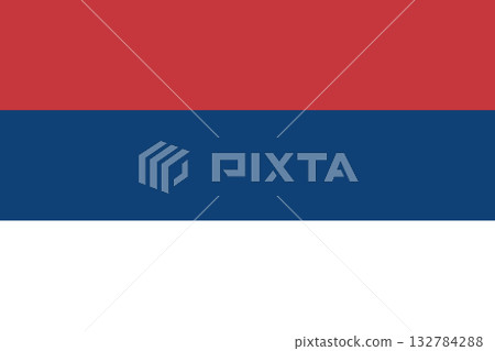 Civil flag of Serbia. Flag of Serbia ensign button. Horizontal rectangular Serbia flag tricolor. Civil flag of Serbia. Flag of Serbia ensign button. Horizontal rectangular Serbia flag tricolor. 132784288
