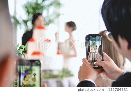 Wedding reception first bite 132784381