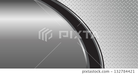 Silver gray metal background, 3D polished chrome metallic and shiny diamond plate texture, vector illustration.  132784421