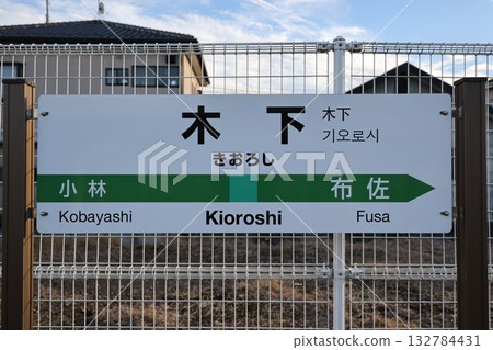 Kinoshita Station Station Sign Kinoshita Station Station Sign 132784431