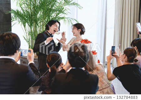 Wedding reception first bite Wedding reception first bite 132784883