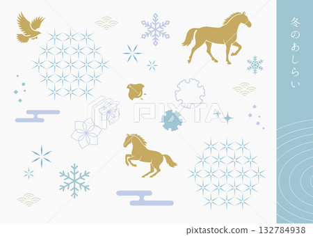 現代日式設計,飾以精緻的裝飾和動物圖案 現代日式設計,飾以精緻的裝飾和動物圖案 132784938