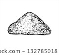 Monochrome heaps of salt crystals or fine gravel vector illustration painted by black inks in linear style. Powder pile graphic sketch. Food ingredient or building materials for design, decor 132785018