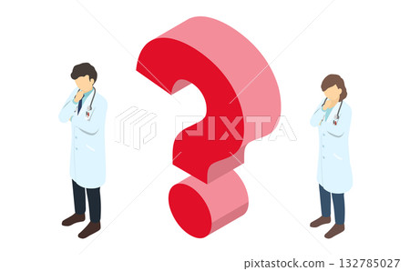 Isometric illustration: Thinking doctor 132785027